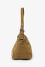 Fendi Brown Corduroy Double Flap Baguette Shoulder Bag