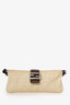 Fendi Beige FF Zucca Canvas Baguette Pochette