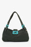 Fendi Green/Blue Jersey Double Strap Mama Baguette Bag