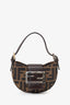 Fendi Brown Zucca Print Canvas Mini Half Moon Shoulder Bag
