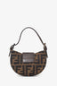 Fendi Brown Zucca Print Canvas Mini Half Moon Shoulder Bag