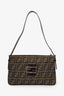 Fendi Brown Zucca Canvas FF Slip Pocket Hobo Shoulder Bag