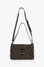 Fendi Brown Zucca Canvas FF Slip Pocket Hobo Shoulder Bag