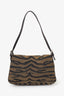 Fendi Brown Tiger Print Canvas Mini Mama Baguette Shoulder Bag