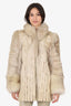 Vintage Beige Mink & Fox Fur Jacket Women Size 4
