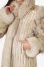 Vintage Beige Mink & Fox Fur Jacket Women Size 4