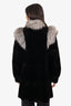 Vintage Black Canadian Sheared Muskrat & Fox Fur Coat Size 6
