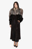 Vintage Dark Ranch Mink & Fox Fur Coat Jacket Women Size 6-8