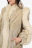 Vintage Beige Sheared Beaver & Fox Fur Coat Jacket Women Size 4