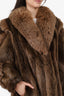 Vintage Brown Long Haired Beaver Fox Fur Coat Jacket Women Size 6