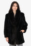 Vintage Brown Sheared Rabbit & Raccoon Fur Jacket Coat Women Size 4/6