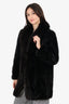 Vintage Brown Sheared Rabbit & Raccoon Fur Jacket Coat Women Size 4/6