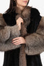 Vintage Canadian Two Tone Muskrat Fur Coat Jacket Women Size 6/8