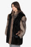Vintage Canadian Two Tone Mink And Fox Fur Fur Coat Jacket Size 6/8