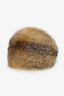 Vintage Brown Coyote Fur Hat Estimated Size S