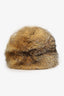 Vintage Brown Coyote Fur Hat Estimated Size S