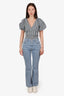 Ganni Blue Denim Flared Leg Jeans Size 28W/32L