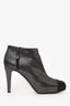 Pre-Loved Chanel™ Gunmetal/Black Cap Toe Ankle Booties Size 41.5