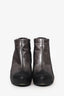Pre-Loved Chanel™ Gunmetal/Black Cap Toe Ankle Booties