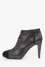 Pre-Loved Chanel™ Gunmetal/Black Cap Toe Ankle Booties