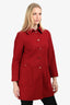 Love Moschino Red Wool Blend Coat Estimated Size S