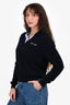Miu Miu 2024 Navy Cashmere Collared Sweater Size 38