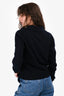 Miu Miu 2024 Navy Cashmere Collared Sweater Size 38