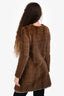 'S Max Mara Brown Mink Wool Lined Midi Jacket Size 8 US
