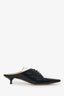 Rosie Assoulin Black/White Leather Lace-up Mules Size 38.5