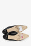 Rosie Assoulin Black/White Leather Lace-up Mules Size 38.5