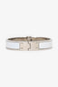 Hermès Silver Toned/White Enamel Charnière Hinged Bracelet