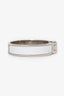 Hermès Silver Toned/White Enamel Charnière Hinged Bracelet