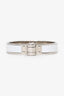 Hermès Silver Toned/White Enamel Charnière Hinged Bracelet