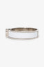 Hermès Silver Toned/White Enamel Charnière Hinged Bracelet