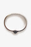Hermès Silver Toned/White Enamel Charnière Hinged Bracelet