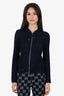 Brunello Cucinelli Navy Cashmere/Silk Sequined Zip-up Sweater Size XS