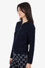 Brunello Cucinelli Navy Cashmere/Silk Sequined Zip-up Sweater Size XS