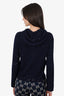 Brunello Cucinelli Navy Cashmere/Silk Sequined Zip-up Sweater Size XS