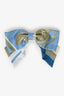 Hermès Blue Silk Cyclades Ex-Libris Grenelle Hair Clip