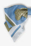 Hermès Blue Silk Cyclades Ex-Libris Grenelle Hair Clip