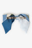 Hermès Blue Silk Cyclades Ex-Libris Grenelle Hair Clip