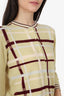 Pre-Loved Chanel™ 04P Yellow Cashmere Plaid Cardigan Size 40