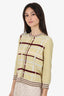 Pre-Loved Chanel™ 04P Yellow Cashmere Plaid Cardigan Size 40