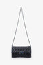 Valentino Black Lambskin Oil Slick Rockstud Spike Wallet on Chain