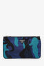 Prada Blue Camouflage Nylon Tessuto Pouch