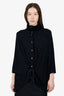 Ann Demeulemeester Black Sleeve Detail Button Down Top Size 36