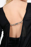 John Galliano Black Draped Crystal Buckle Detail Long Sleeve Top Estimated Size S