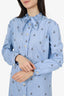 Gucci Blue/White Striped Rabbit Embroidered Shirt Dress Size 44