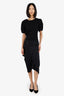 Ilaria Nistri Black Asymmetrical Midi Skirt Size 42
