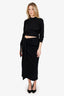 Donna Karen Black Knot Detail Wrap Midi Skirt Estimated Size M